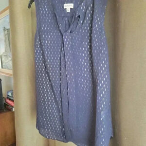Merona Navy & Gold Summer Top med